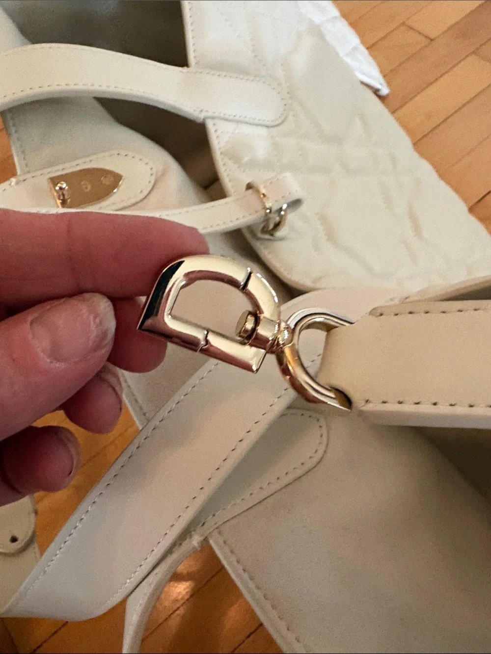 quilted tote dior white